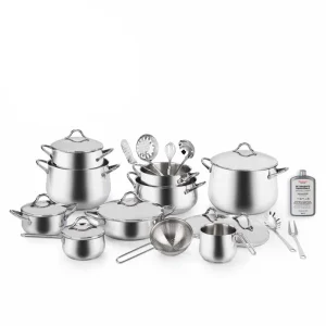Barazzoni Batteria di Pentole 24 Pezzi Mediterranea Acciaio Inox