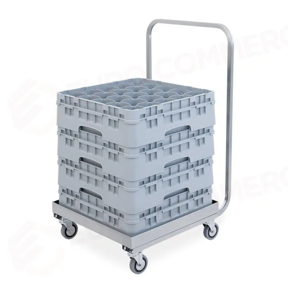 BASE CON MANICO ACCIAIO INOX PER CASSETTE CM 51X51 - 2207P - METALCARRELLI