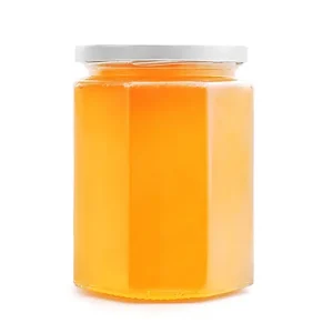 300 ml Hexagonal Glass Jars Honey Containers White Lids Beekeeping Gear