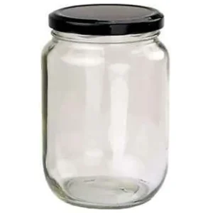 Barattoli rotondi vetro da 750 ml/1 kg Contenitori per miele con coperchi neri Beekeeping Gear