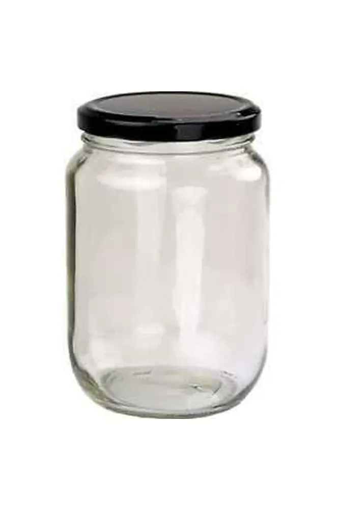 Barattoli rotondi vetro da 750 ml/1 kg Contenitori per miele con coperchi neri Beekeeping Gear