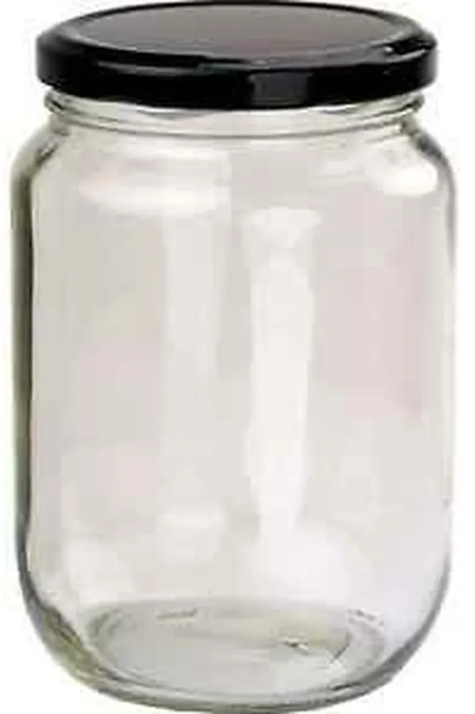 Barattoli rotondi vetro da 750 ml/1 kg Contenitori per miele con coperchi neri Beekeeping Gear