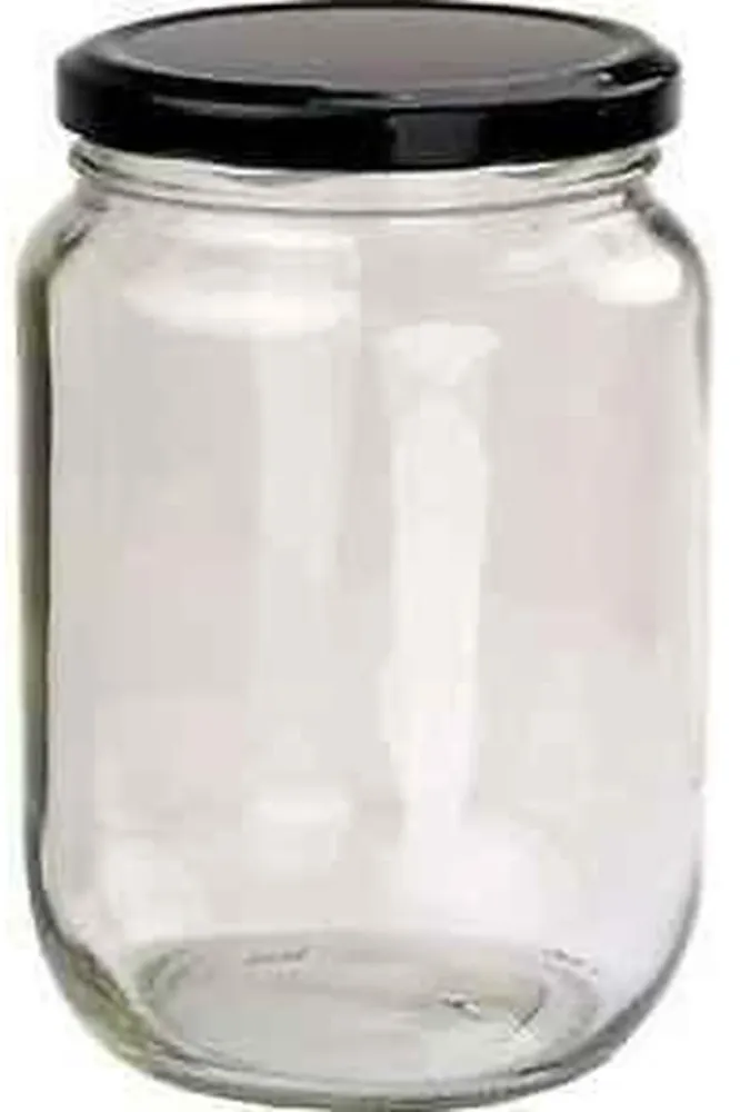 Barattoli rotondi vetro da 750 ml/1 kg Contenitori per miele con coperchi neri Beekeeping Gear