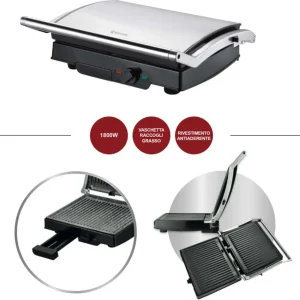 Behome Bistecchiera Elettrica Multifunzione Acciaio