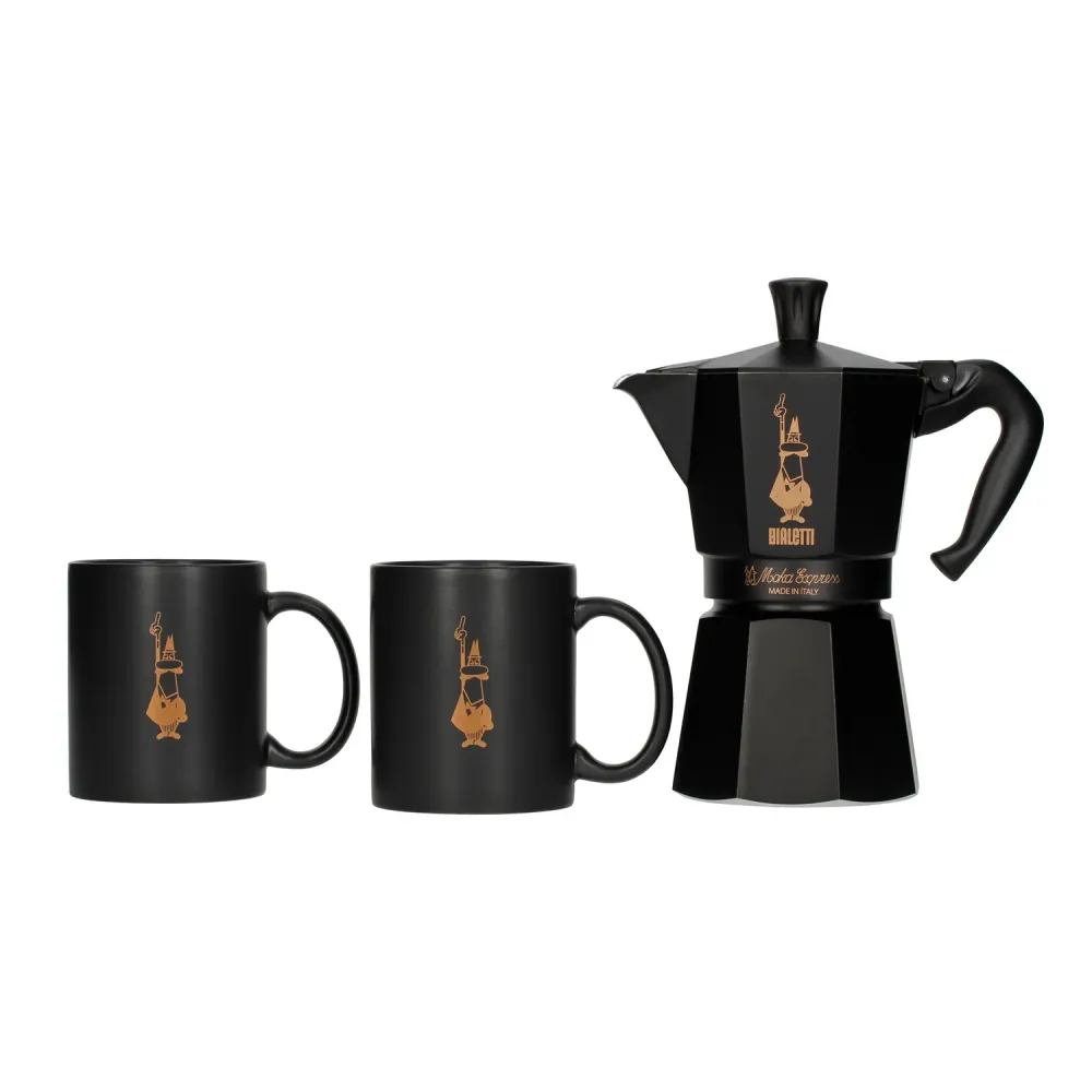 Moka Express Nera 6tz + 2 tazze Bialetti