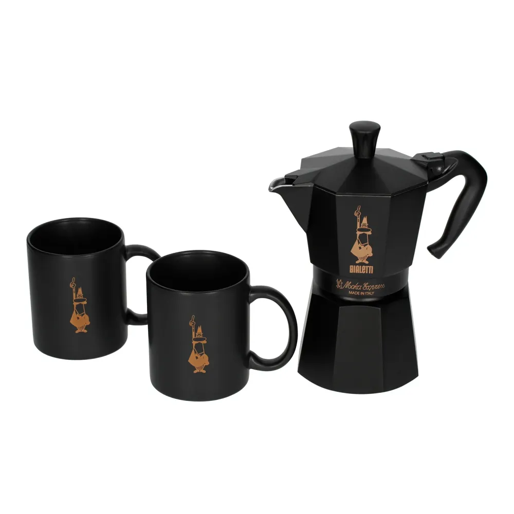 Moka Express Nera 6tz + 2 tazze Bialetti