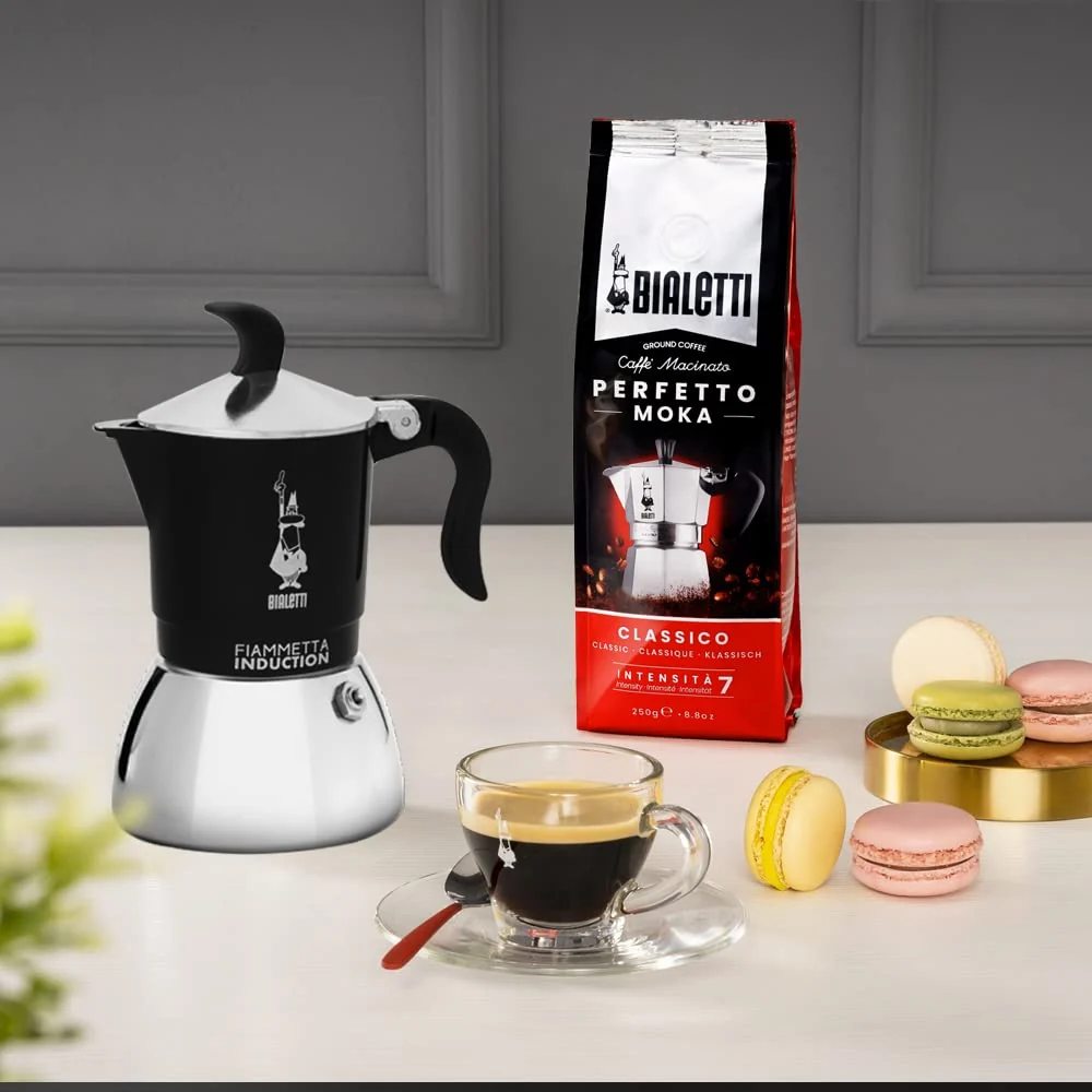 BIALETTI Moka Fiammetta Induction Nera | Caffettiera Adatta Piani Induzione 2 Tazze