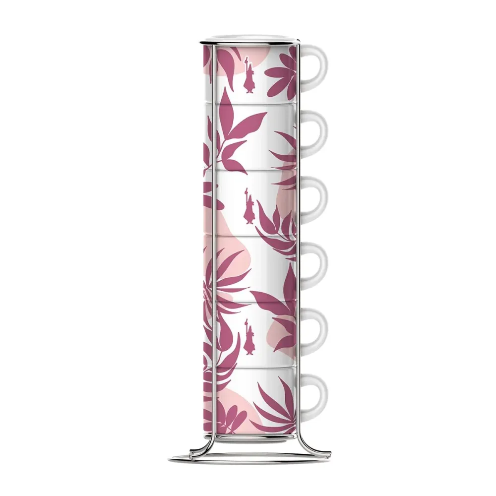 Bialetti Set 6 Tazzine Impilabili Rosa