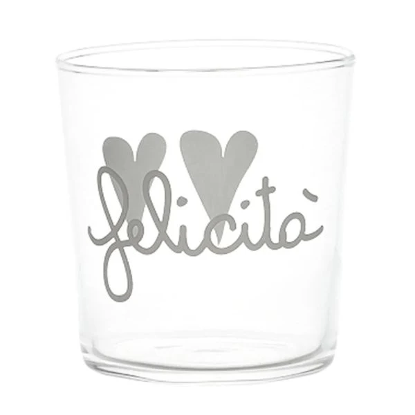 Bicchiere acqua 35 cl - Scritta: Felicità