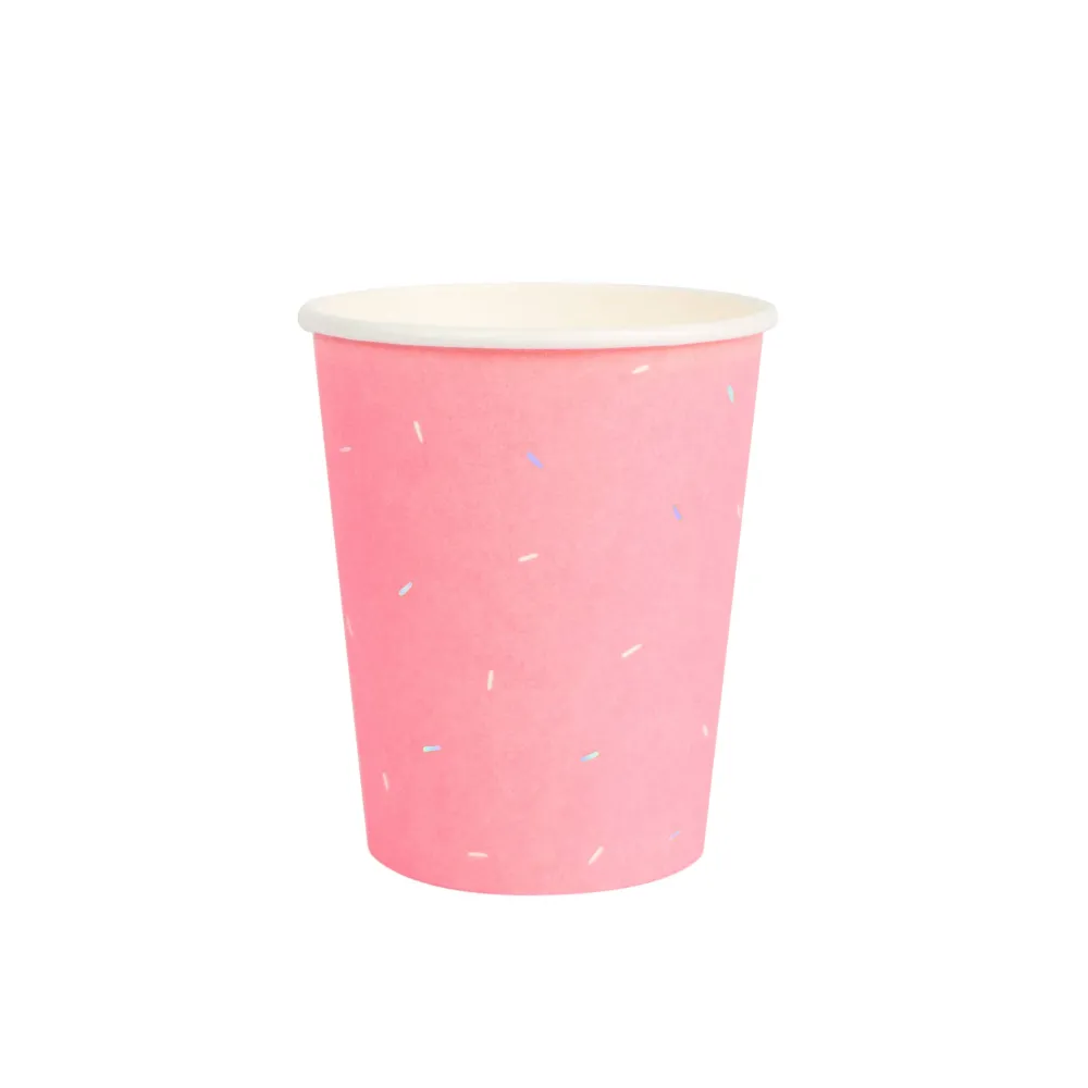 8 Bicchieri Carta - Rosa Acceso
