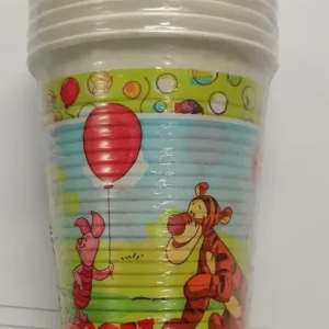 8 BICCHIERI PLASTICA TEMA WINNYE POOH 200ML
