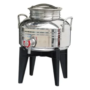 Bidoni contenitori inox per olio con supporto Sansone. Prezzo per Pezzo.