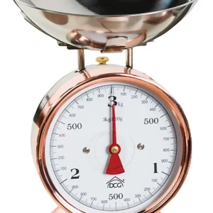Bilancia da Cucina Meccanica per Alimenti Capacita 3 Kg Rame Inox Scala 20gr DCG