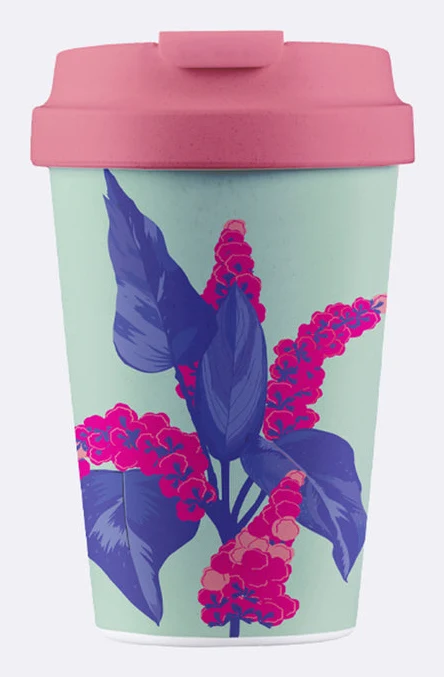 BioLoco Tazza da caffè Easy Cup – 350 ml, plastica (PP), rosa, con coperchio, lavabile lavastoviglie