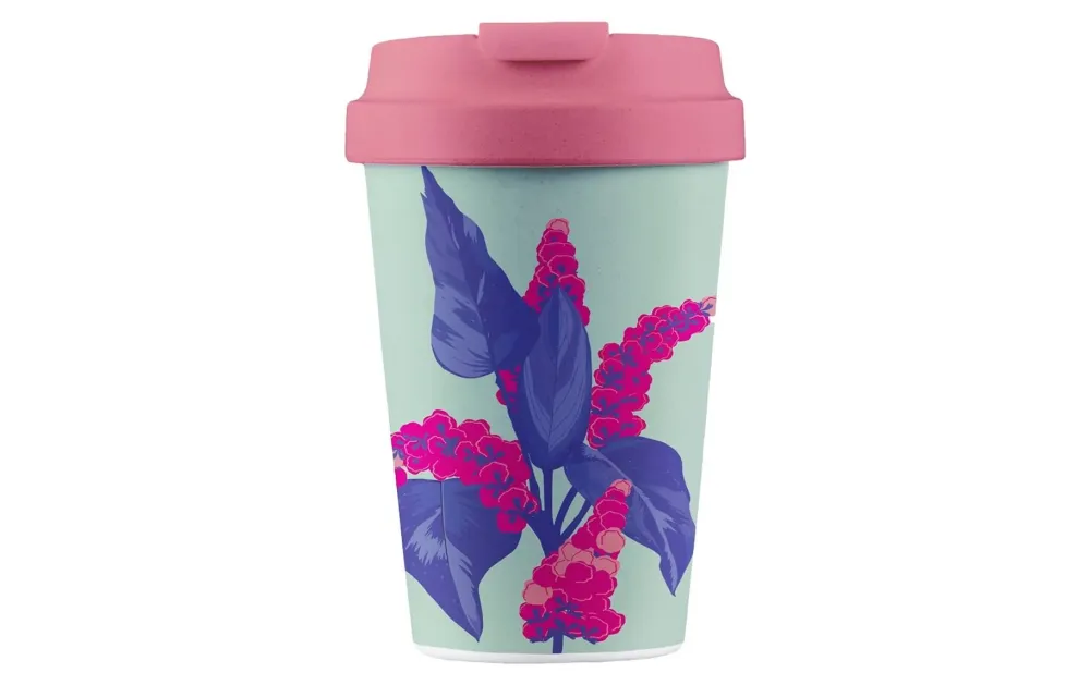 BioLoco Tazza da caffè Easy Cup – 350 ml, plastica (PP), rosa, con coperchio, lavabile lavastoviglie
