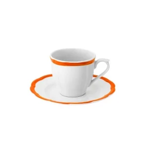 Bitossi Home Petalo Set 6 pz Tazzina caffè con piattino Bordo Ruggine