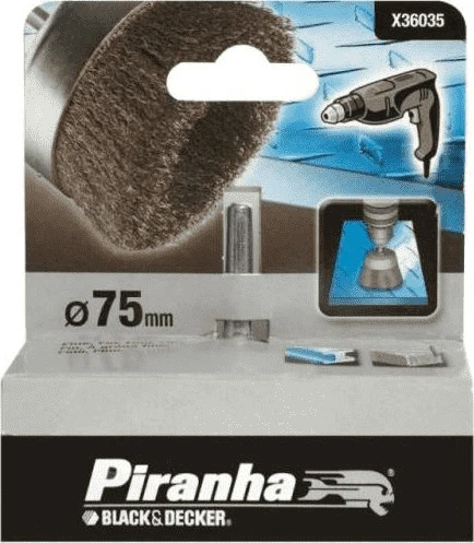BLACK&DECKER PIRANHA-SPAZZOLA TAZZA mm 75 ACCIAIO