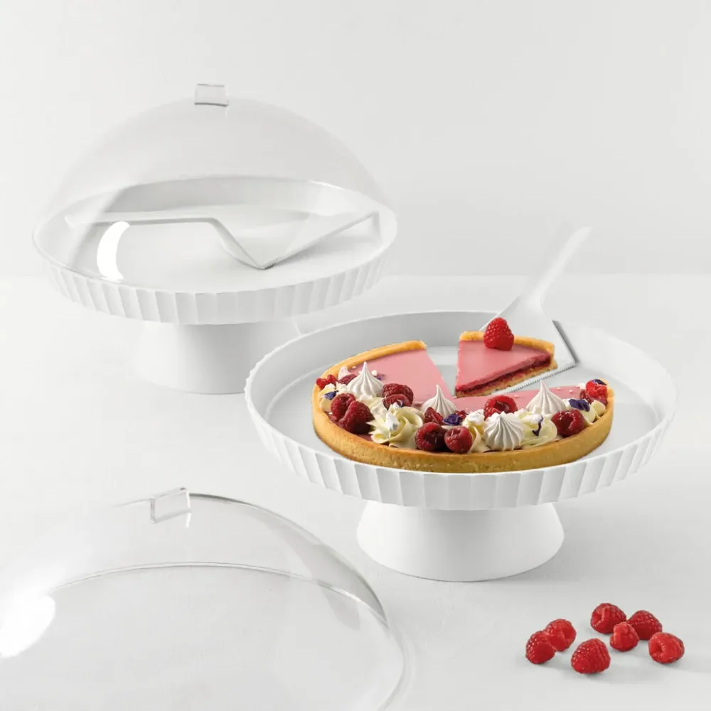 BLIM PLUS Alzata Tortiera Agorà 30cm Arctic White Bianco Made Italy 100% Riciclabile