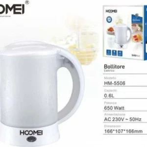 Bollitore Elettrico 0,6lt 650watt Spegnimento Automatico Protezione Senza Acqua