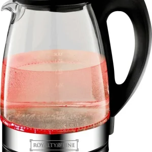 Bollitore Elettrico Vetro 1,7lt 2200w Acqua Calda Cordless Con Luce Led Rosso