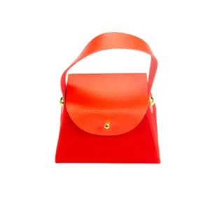 Borsetta con manico ecopelle rosso