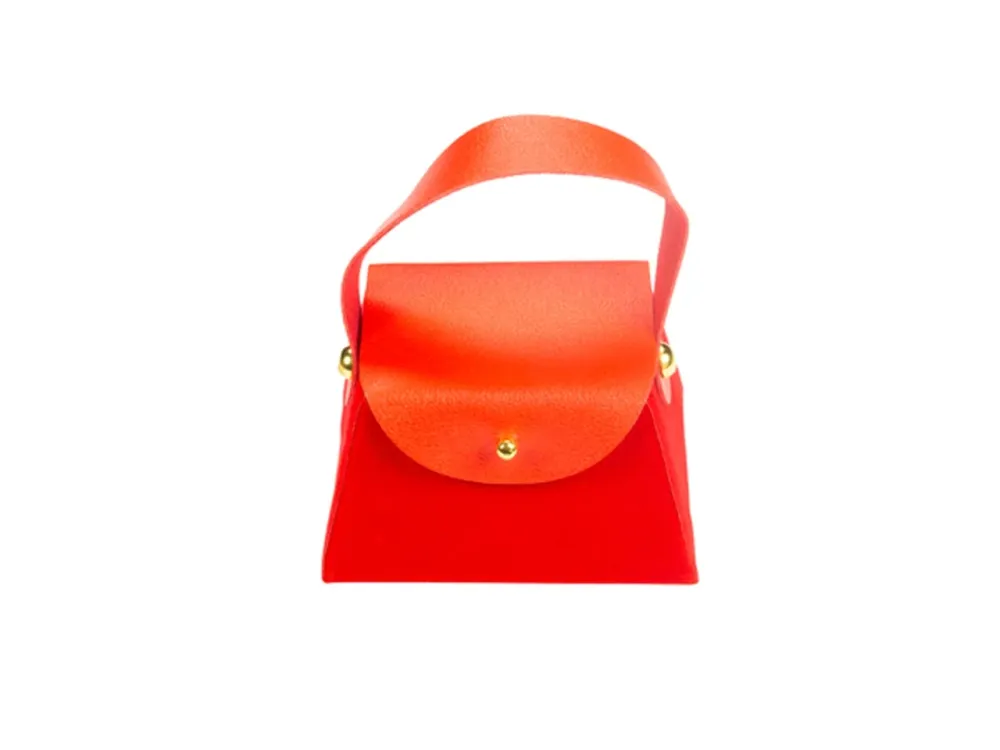 Borsetta con manico ecopelle rosso