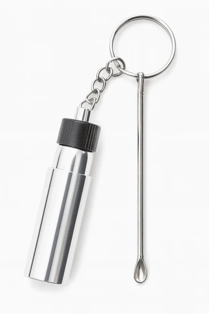 Bottiglia Baller con cucchiaio telescopico + scatola di stoccaggio con ciondolo e cucchiaio