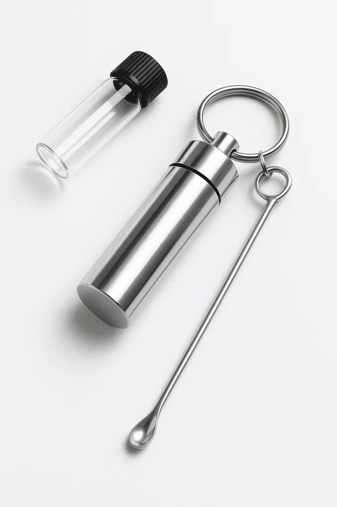 Bottiglia Baller con cucchiaio telescopico + scatola di stoccaggio con ciondolo e cucchiaio