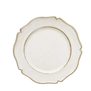 BRANDANI Chic Sottopiatto 33cm Set 4 Pezzi Bianco e Oro