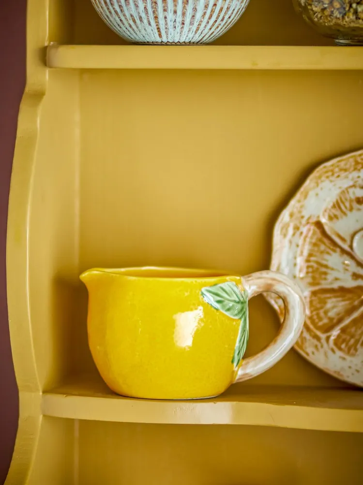 Brocca per il latte di calce, gialla, terracotta