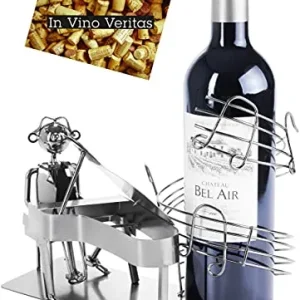 BRUBAKER Portabottiglia da Vino dal Raffinato Design Pianista con Pianoforte - Portabottiglie per Vino Metallo con Bigliet...