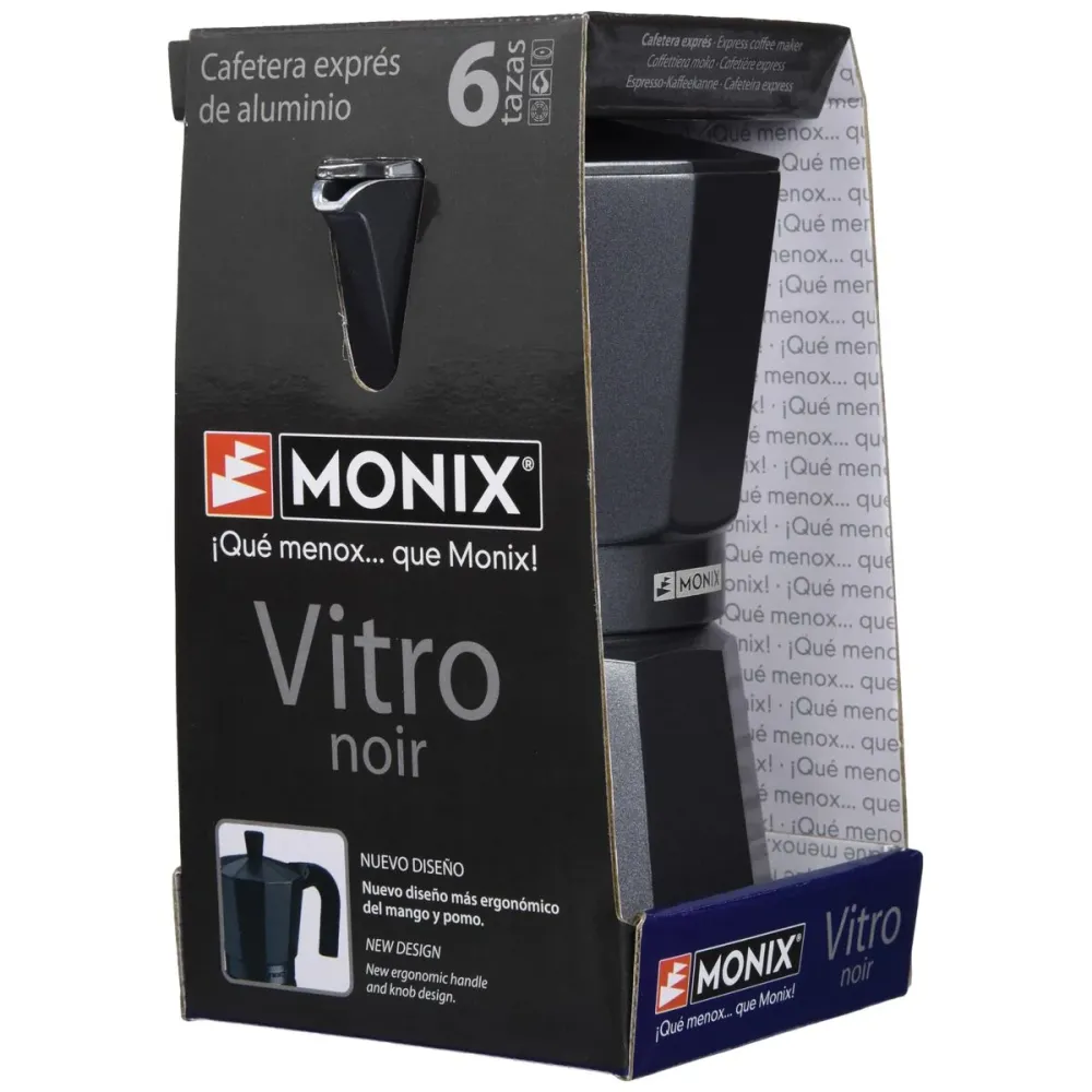 Caffettiera Italiana Monix Braisogona_M640006 Nero 6 Tazze