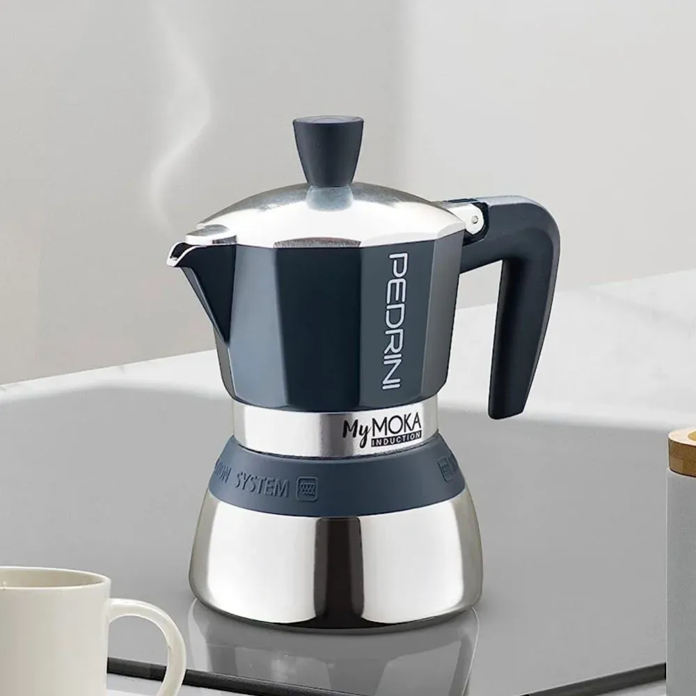 Caffettiera My Moka Induction 3 Tazze Acciaio Macchinetta Caffe per Induzione