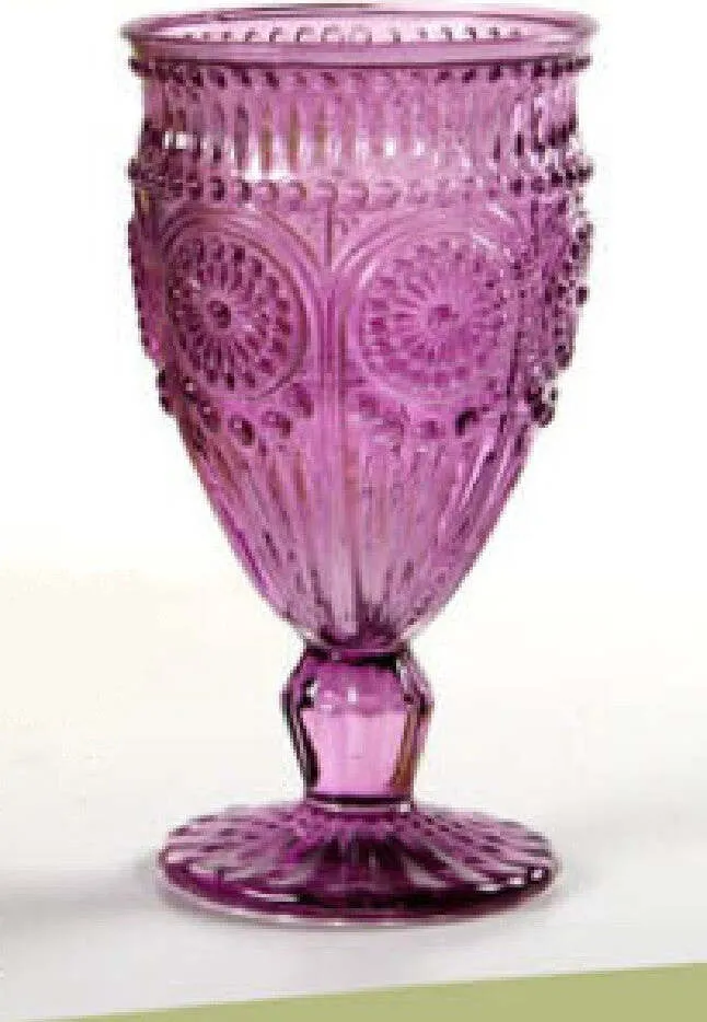 Calice Vino Bicchiere Cocktail Acqua Drink Colori Assortiti 14cm Vetro 628023