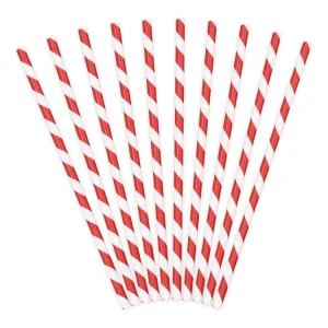 10 cannucce carta – strisce rosse