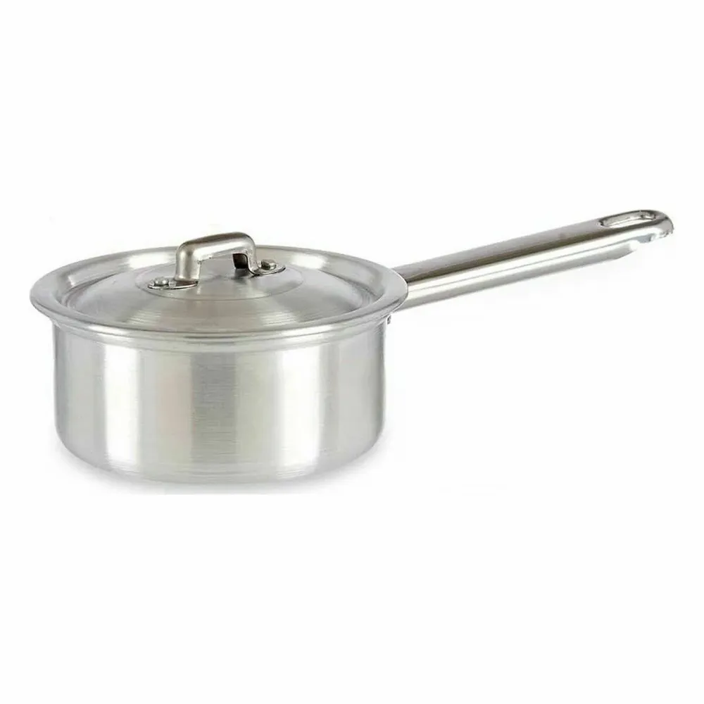 Casseruola con Coperchio Ø 12 cm Argentato Alluminio 600 ml (10 Unità)