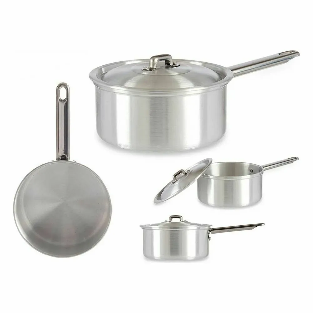 Casseruola con Coperchio Ø 16 cm Argentato Alluminio 1,5 L (10 Unità)