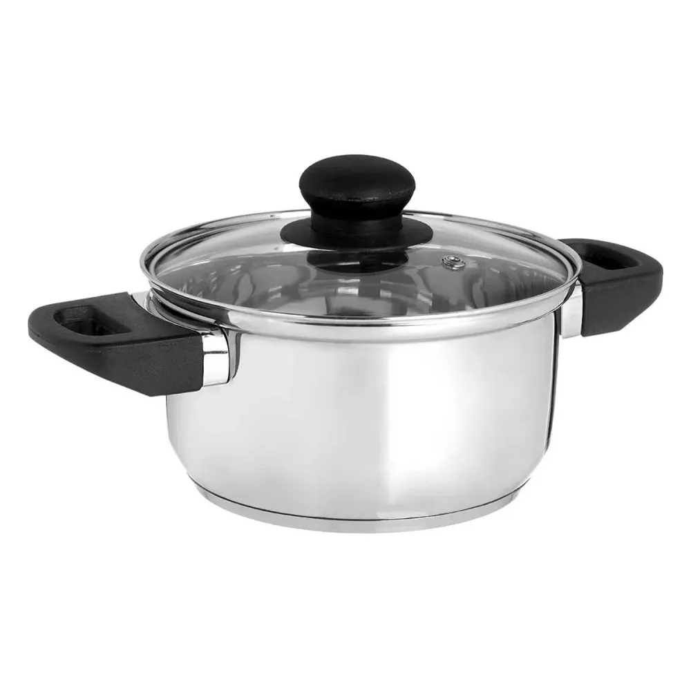 Casseruola con coperchio vetro Argentato Acciaio inossidabile 1,8 L 28 x 9 x 18 cm (6 Unità)