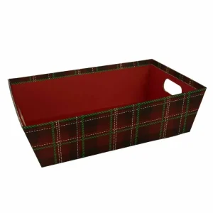 Cesta cartone rosso rettangolare cm31x22 h9