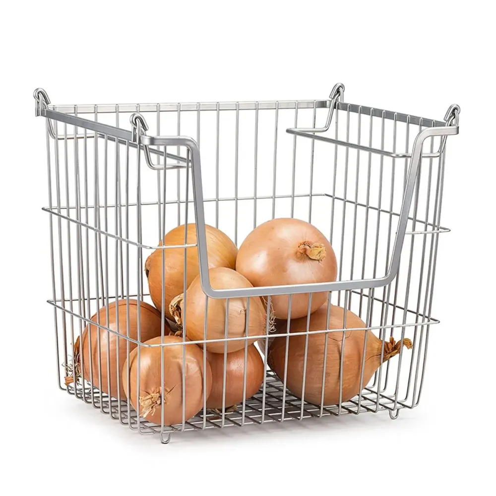 Cesta Multiusos Confortime Cinzento Metal 32 x 27 x 23 cm (6 Unidades)