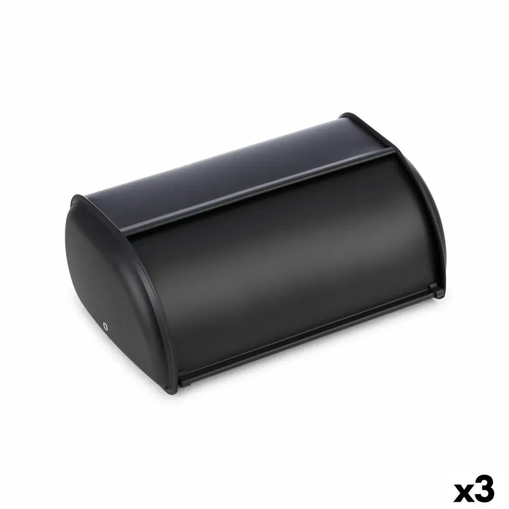 Cesta do Pão Quttin Preto Metal 43,5 x 27,5 x 18,5 cm (3 Unidades)