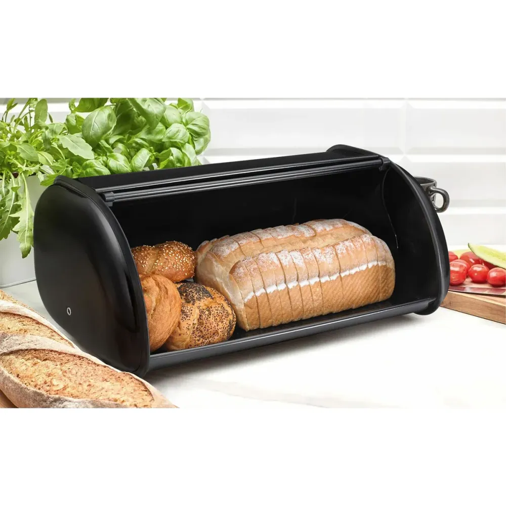 Cesta do Pão Quttin Preto Metal 43,5 x 27,5 x 18,5 cm (3 Unidades)