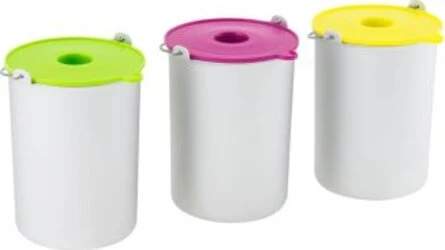 3 Cestelli Contenitore da 1,5L per Gelatiera HF250 (Rosa, Giallo, Verde)