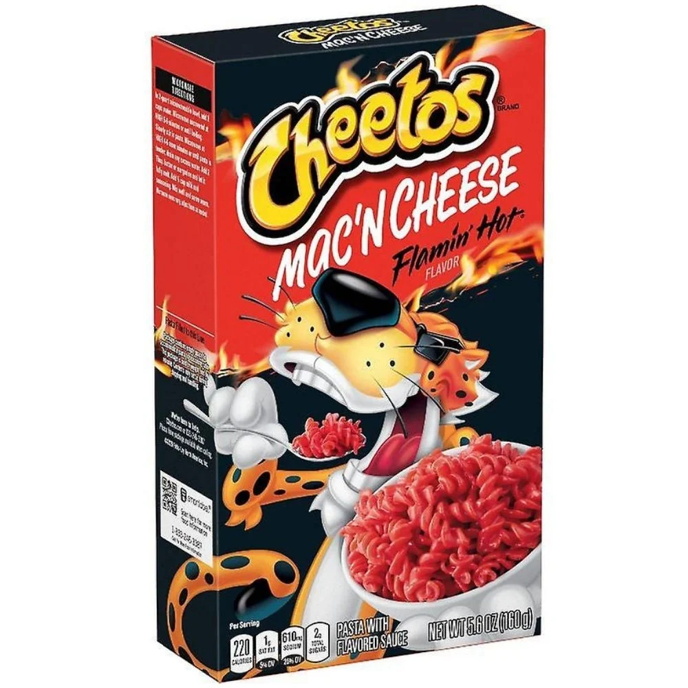 Cheetos Mac'n Cheese Flamin Hot Flavor, maccheroni al gusto di cheetos piccanti da 160g
