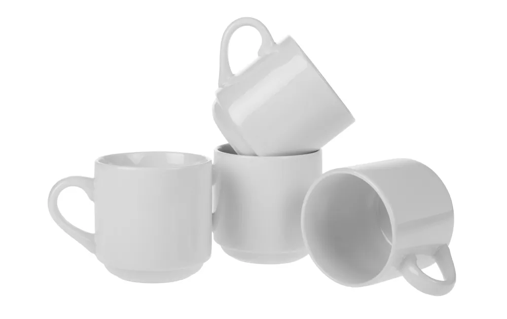 Cocon Tazze da caffè – set da 4, 320 ml, H 9,0 cm, porcellana, bianco, lavabili lavastoviglie, adatte al microonde