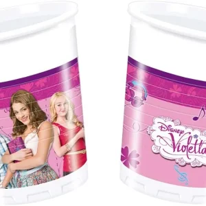 CONFEZIONE 8 BICCHIERI PLASTICA 200ML TEMA VIOLETTA