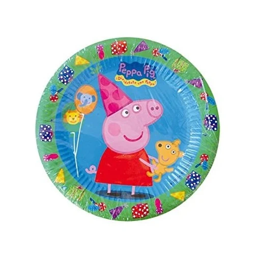 CONFEZIONE 8 PIATTI CARTA 18CM TEMA PEPPA PIG
