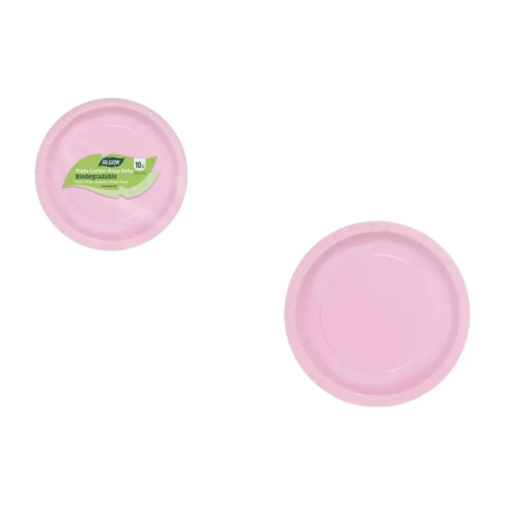Conjunto de pratos Algon Cor de Rosa 20 cm 10 Peças (24 Unidades)