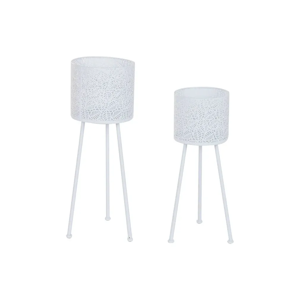Conjunto de vasos Home ESPRIT Branco Ferro 23 x 23 x 66 cm