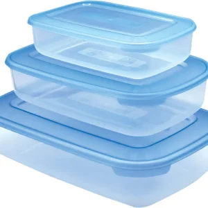 CONTENITORE RETTANGOLARE PLASTICA SET 'FRIGO BOX' acqua trasparente Tontarelli